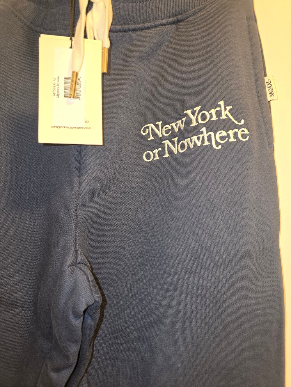 NWT New York or Nowhere (NYON) Signature Drawstring Sweatpants in Navy - Sz XS - Picture 5 of 14